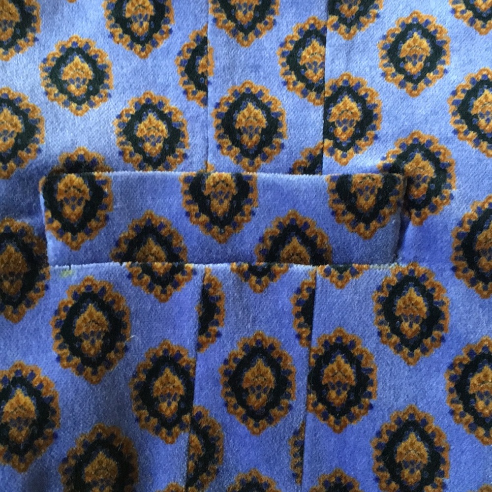 Burberry Blue Velour Patterned Button Front Vest - image 4